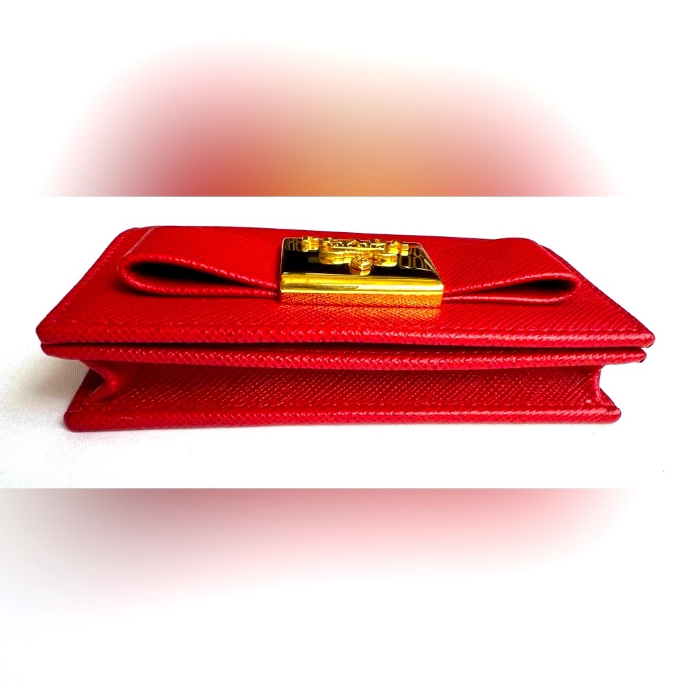PRADA Bow Card Holder Coin Purse Case - Picture 5 of 10